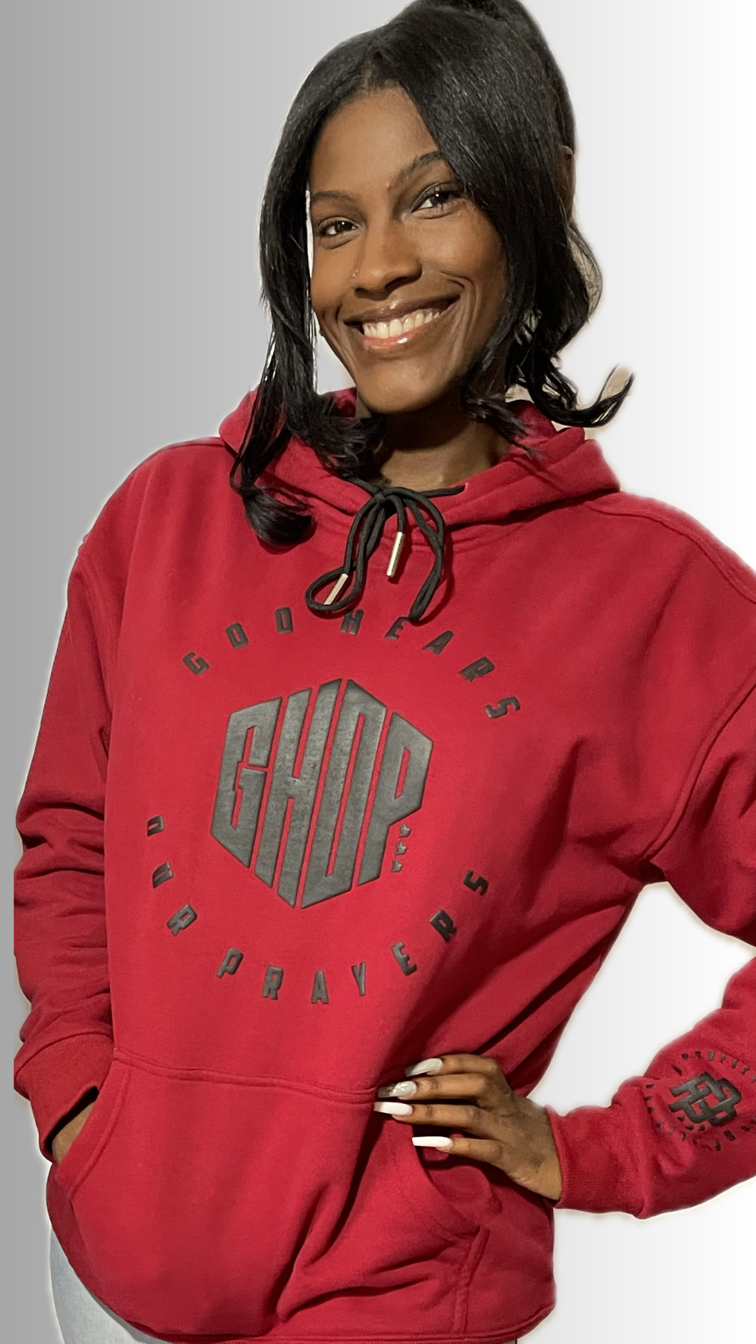 GHOP Puff Print Hoodie - RED